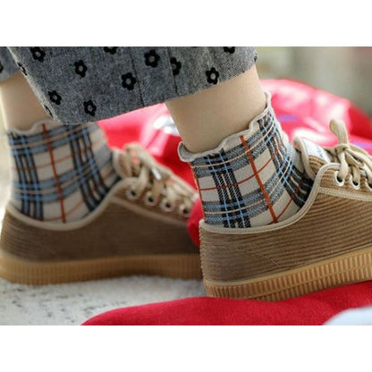 Plaid Knit Socks