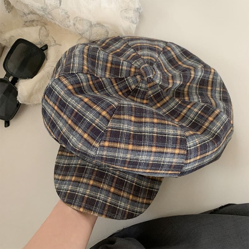 Plaid Newsboy Cap