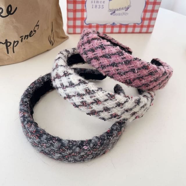 Plaid Yarn Headband