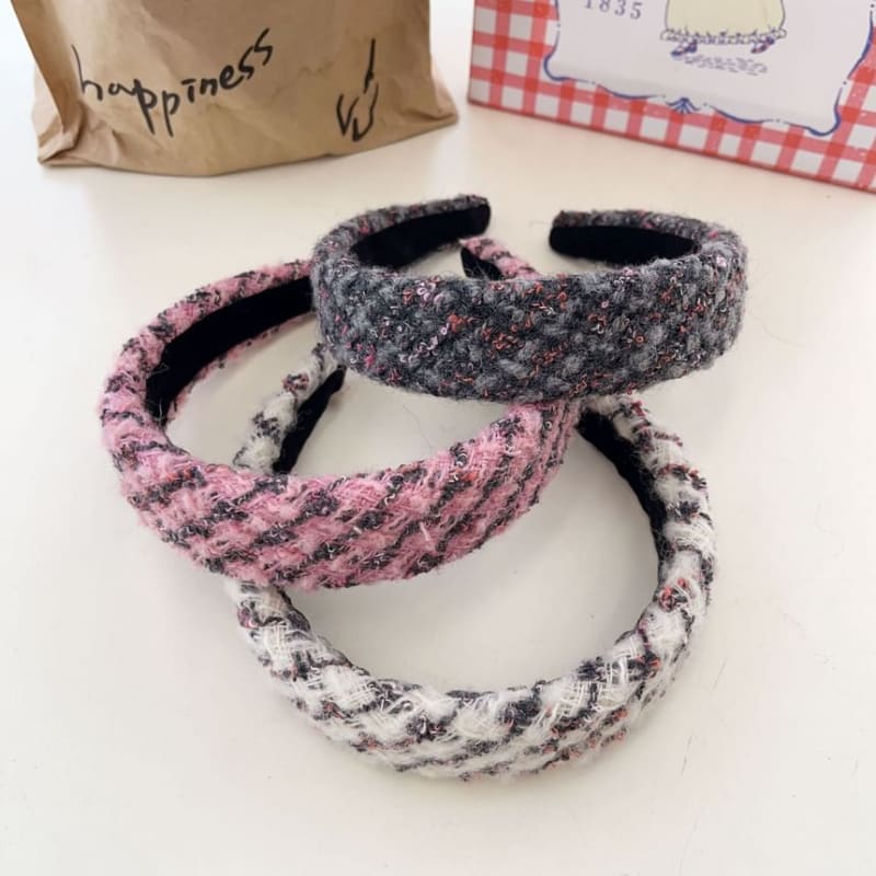 Plaid Yarn Headband