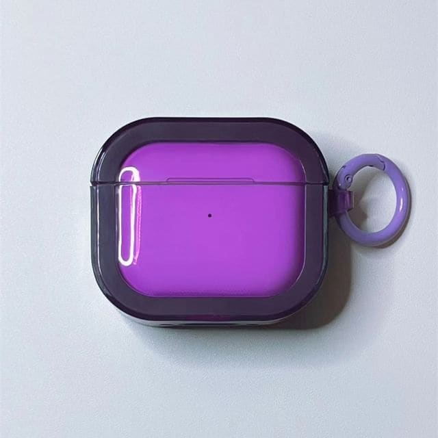 Plain AirPods / Pro Earphone Case Skin - With Ring - Purple