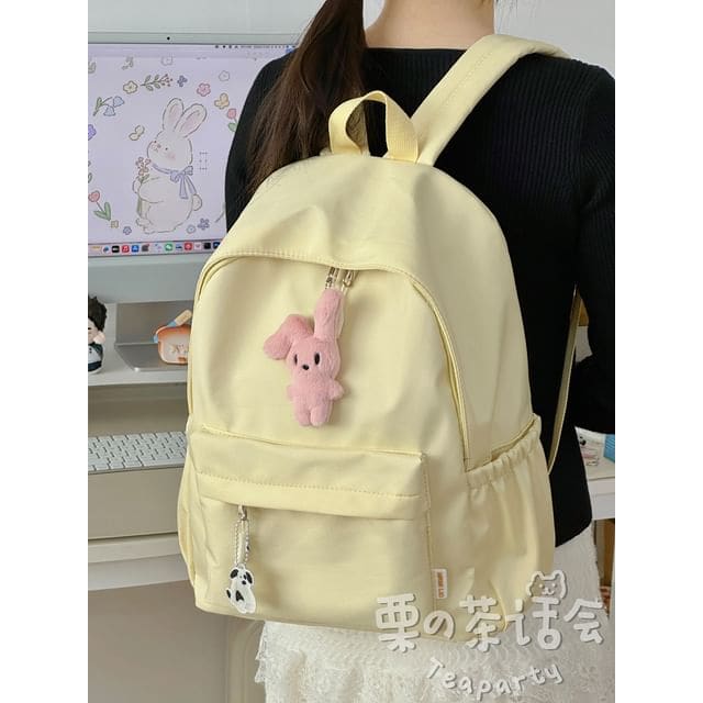 Plain Backpack / Bag Charm / Set - With Rabbit Charm