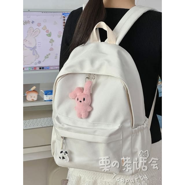 Plain Backpack / Bag Charm / Set - With Rabbit Charm