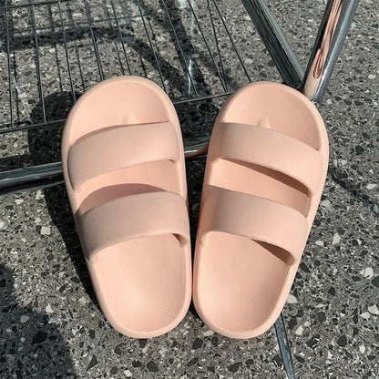 Plain Bathroom Slippers - Pink / 36 to 37