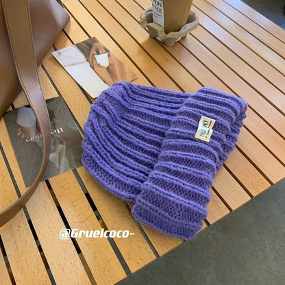 Plain Beanie - Purple / One Size