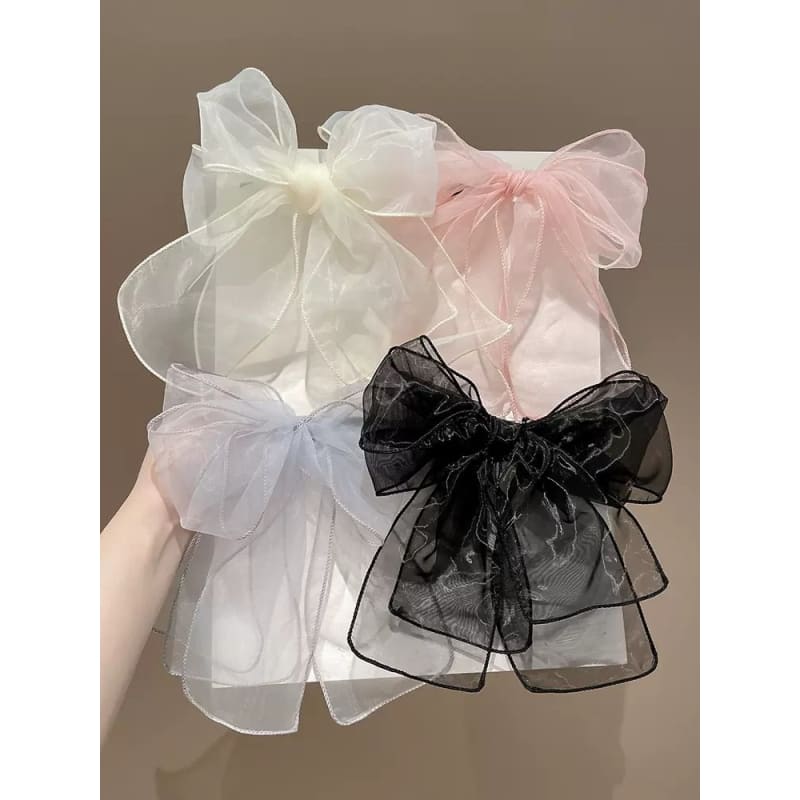 Plain Bow Mesh Headband