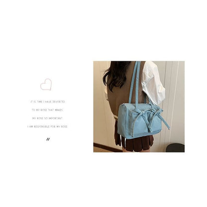 Plain Bow Nylon Tote Bag