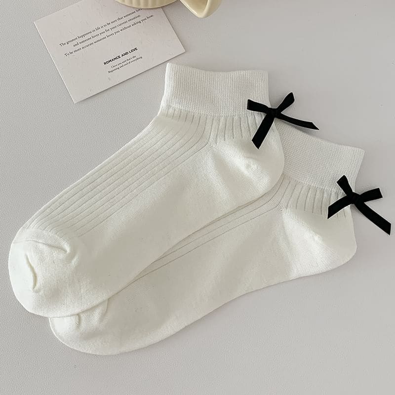 Plain Bow Socks