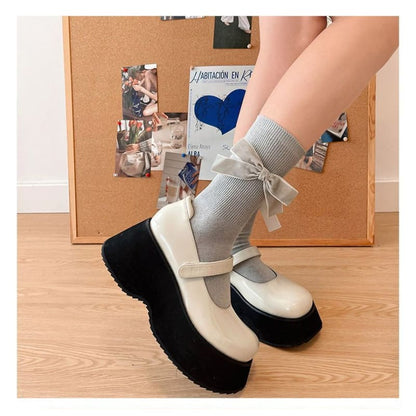 Plain Bow Tall Socks