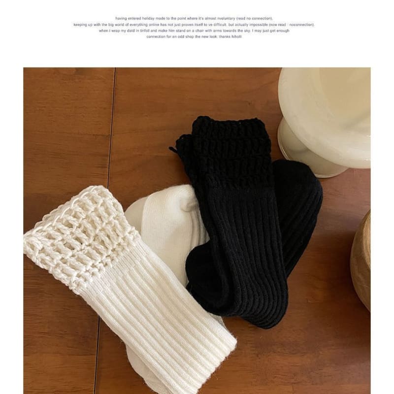 Plain Chunky Knit Socks