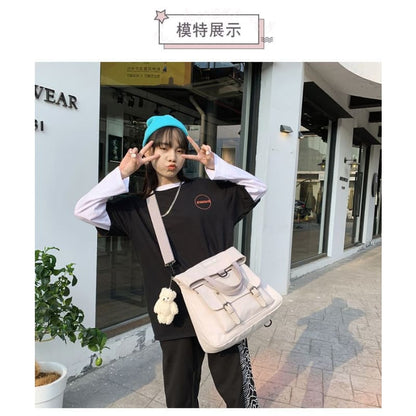 Plain Crossbody Tote Bag