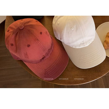 Plain Distressed Baseball Cap