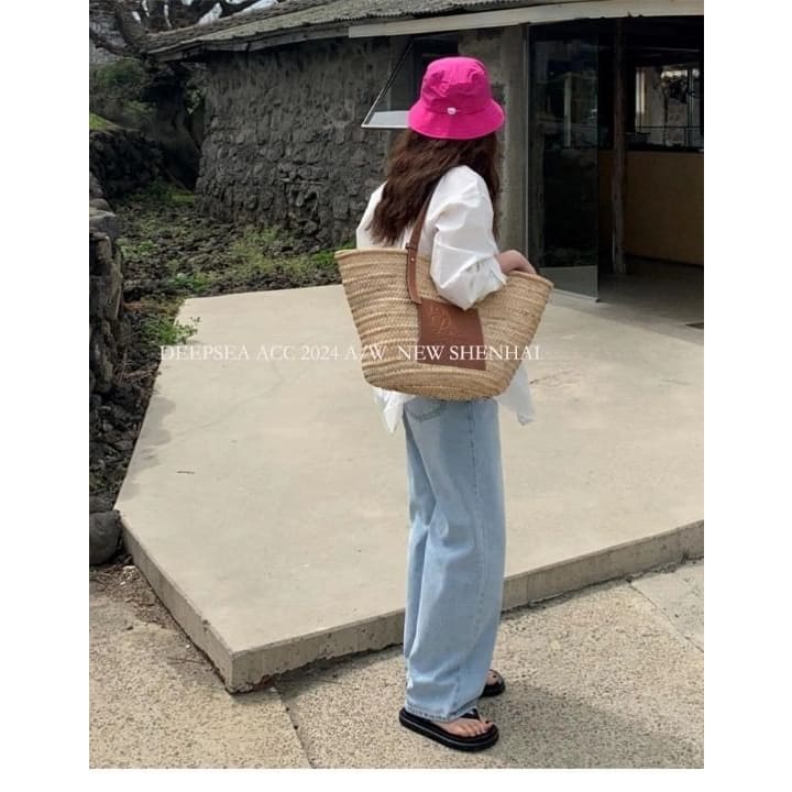 Plain Drawstring Bucket Hat