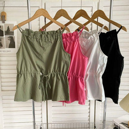 Plain Drawstring Camisole Top