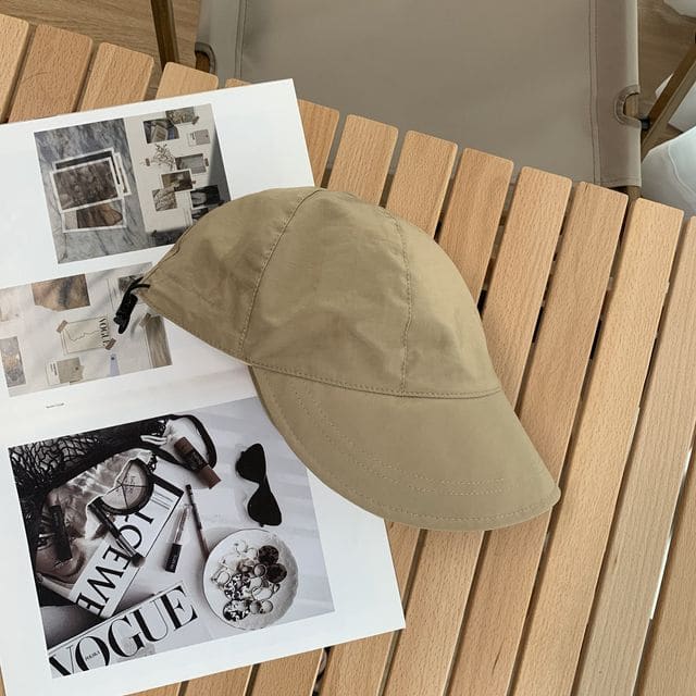 Plain Drawstring Cap - Khaki / One Size