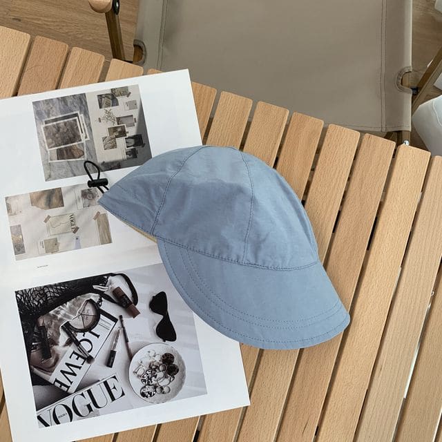 Plain Drawstring Cap - Sky Blue / One Size