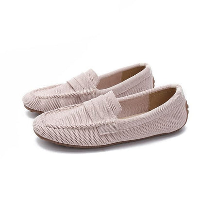 Plain Driving Loafers - Light Pink / 35