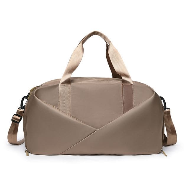 Plain Duffle Bag - Brown / M