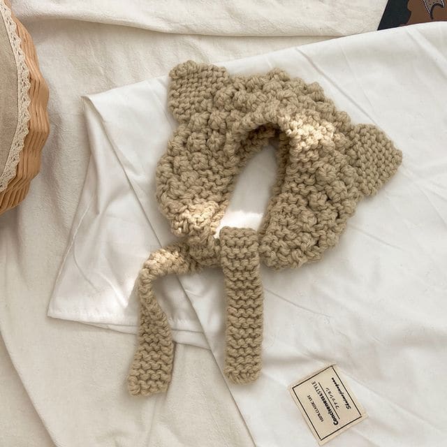 Plain Ear Earflap Hat - Beige / One Size