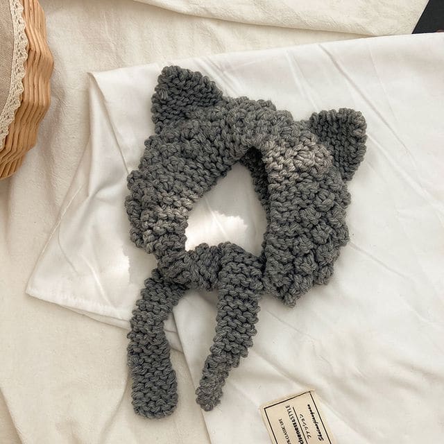 Plain Ear Earflap Hat - Gray / One Size