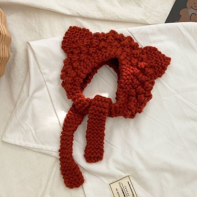 Plain Ear Earflap Hat - Red / One Size