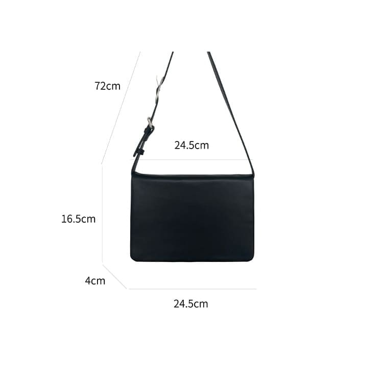 Plain Faux Leather Flap Shoulder Bag