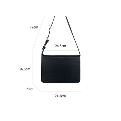 Plain Faux Leather Flap Shoulder Bag