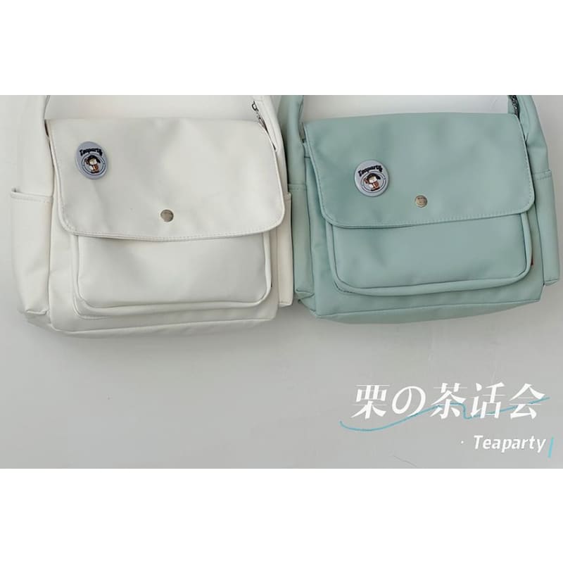 Plain Flap Crossbody Bag / Charm / Set