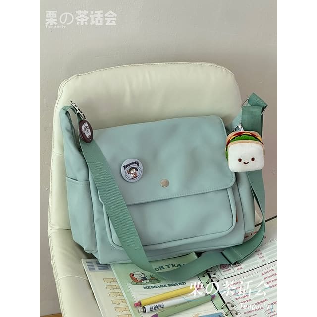 Plain Flap Crossbody Bag / Charm / Set - With Sandwich