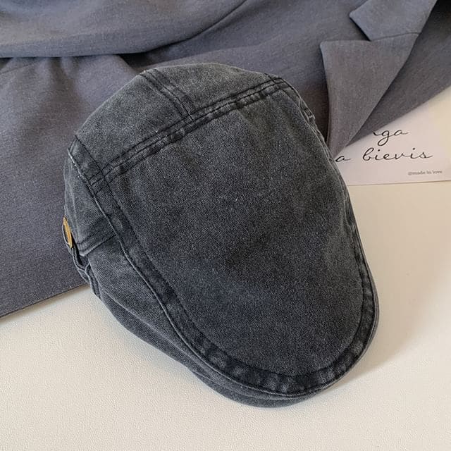 Plain Flat Cap - Black / One Size