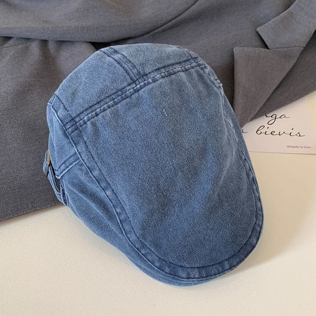 Plain Flat Cap - Blue / One Size