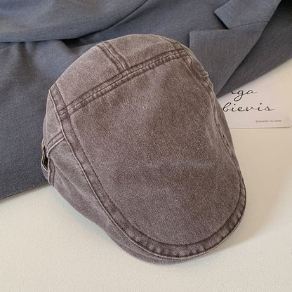 Plain Flat Cap - Dark Brown / One Size