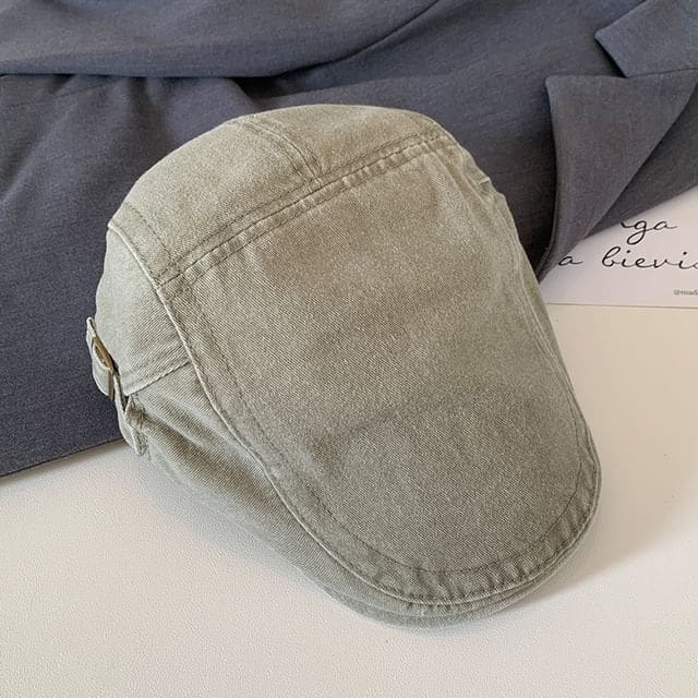 Plain Flat Cap - Light Brown / One Size