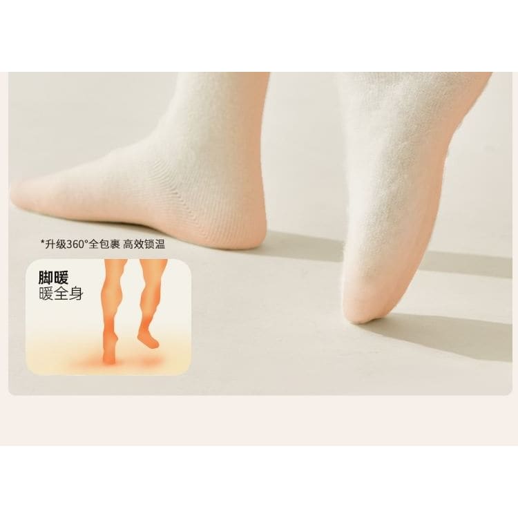 Plain Fleece-Lined Short Socks Set