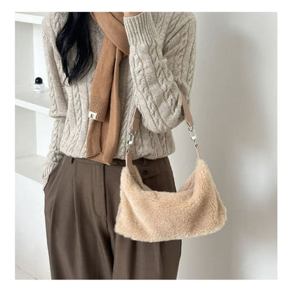 Plain Fleece Shoulder Bag