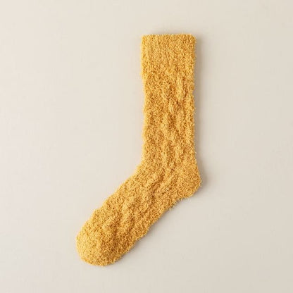 Plain Fleece Socks - Curcumin / One Size