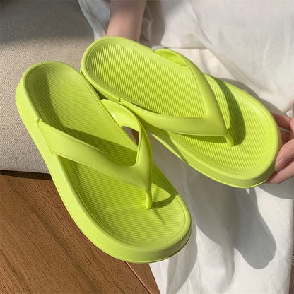 Plain Flip Flops - Neon Green / 36 to 37