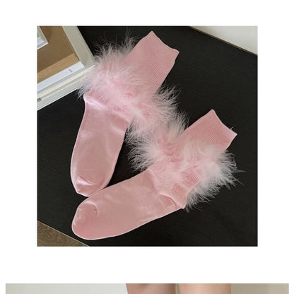 Plain Fluffy Socks