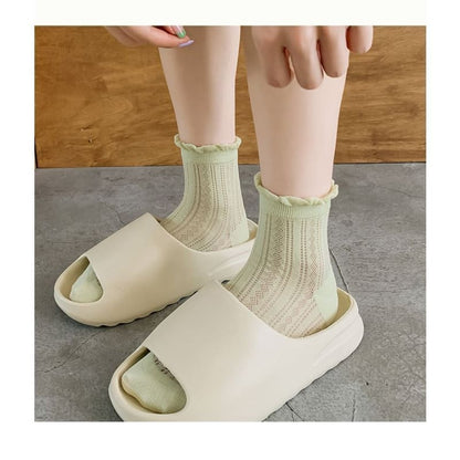 Plain Frill Short Socks Set