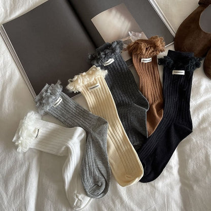 Plain Fringed Socks