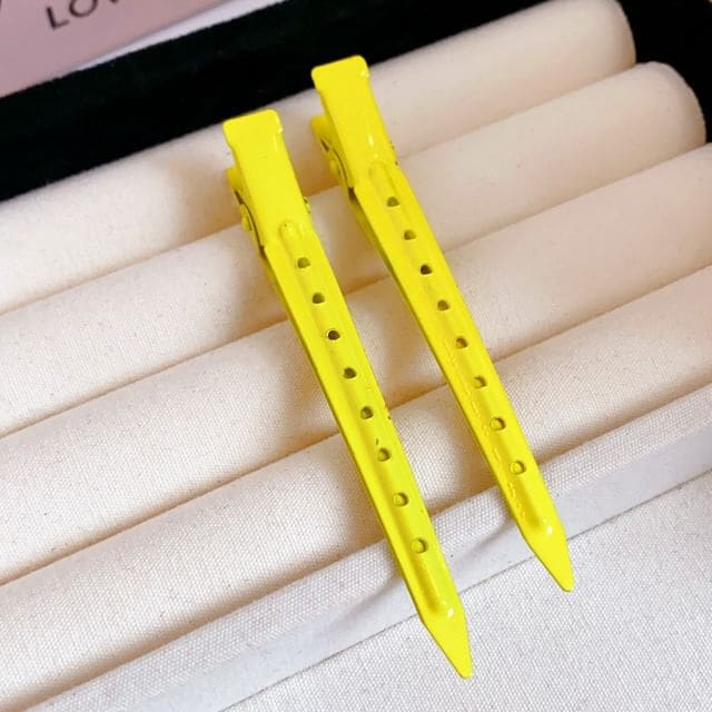 Plain Hair Clip - 02# - Duckbill Clip - Yellow / One Size