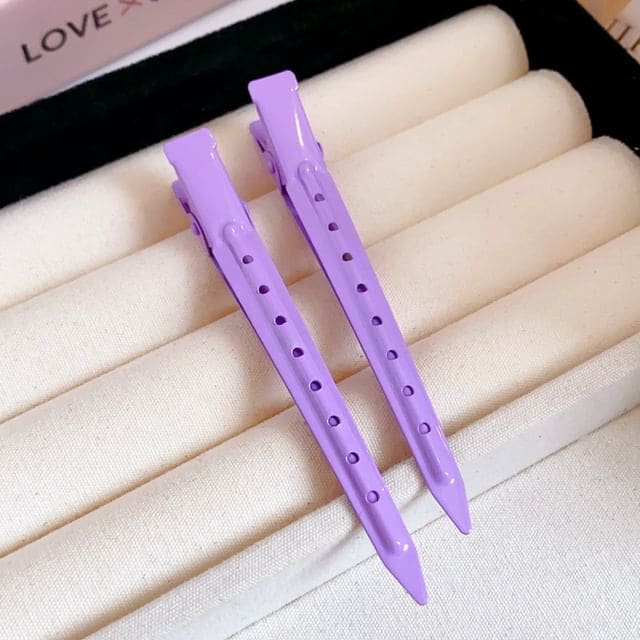 Plain Hair Clip - 03# - Duckbill Clip - Purple / One Size