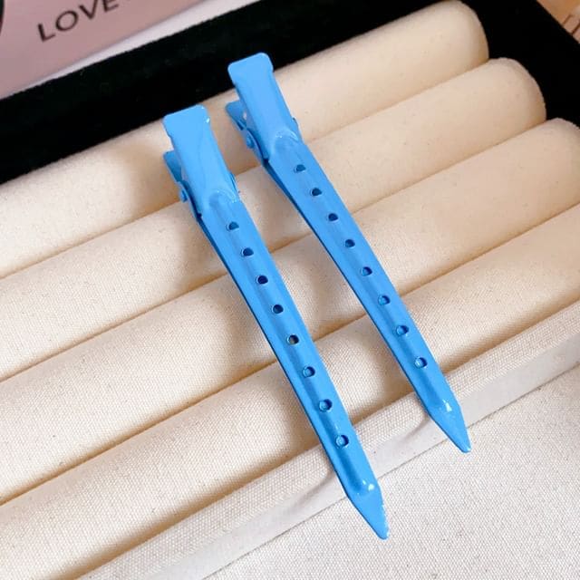 Plain Hair Clip - 04# - Duckbill Clip - Blue / One Size