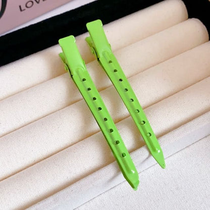 Plain Hair Clip - 05# - Duckbill Clip - Green / One Size