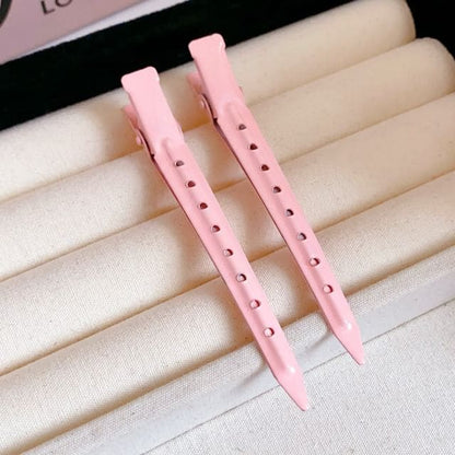 Plain Hair Clip - 07# - Duckbill Clip - Pink / One Size