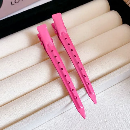 Plain Hair Clip - 08# - Duckbill Clip - Pink / One Size