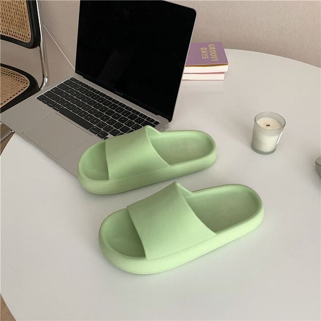 Plain Home Slippers - Tea Green / 36 To 37