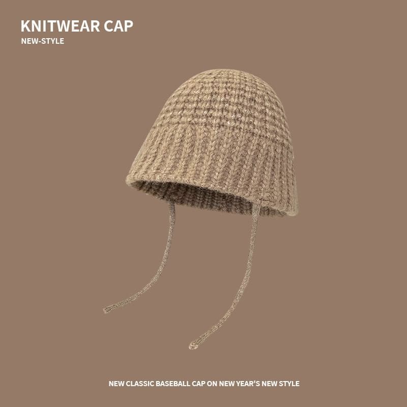 Plain Knit Bucket Hat