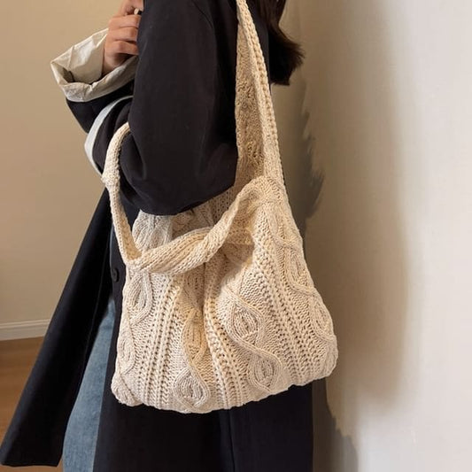 Plain Knit Tote Bag