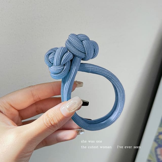 Plain Knot Hair Tie / Set - 1 Pc - Blue / One Size